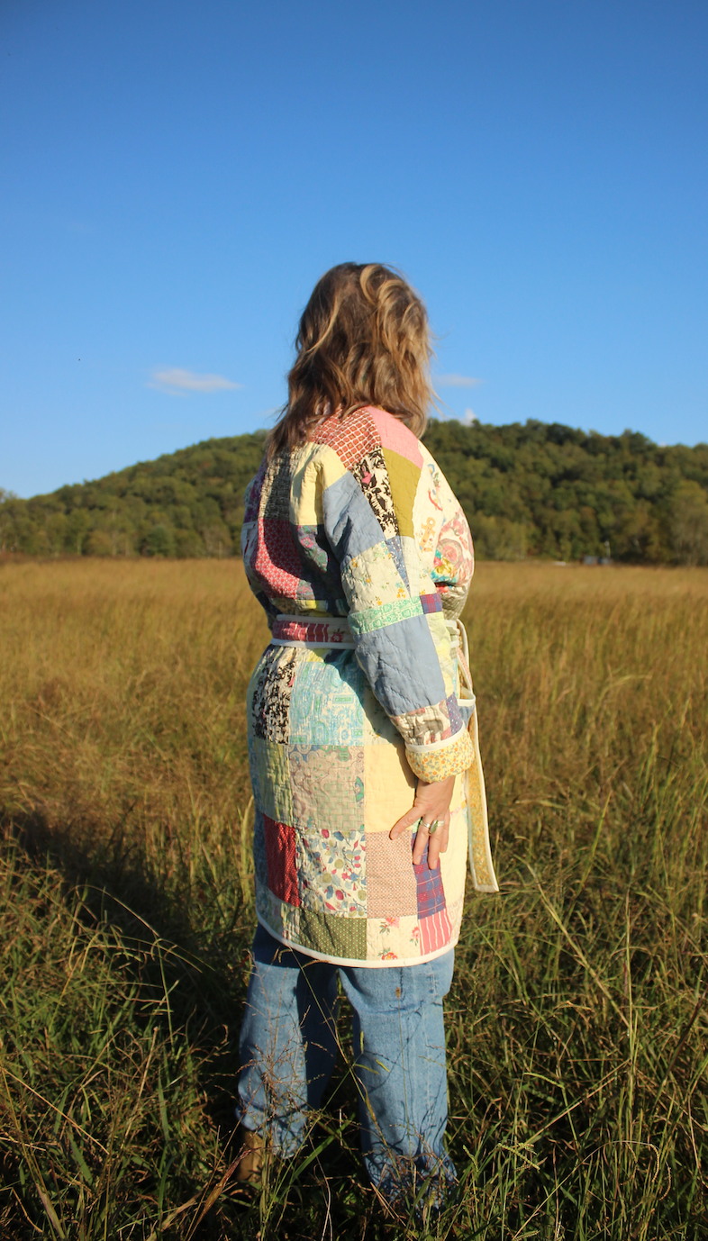 Quilt Coat - Patchwork Tie Waist