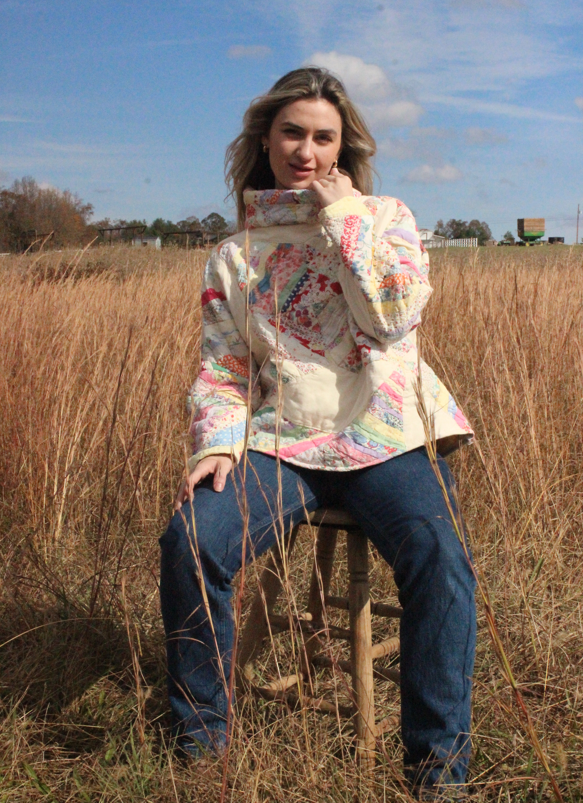 Quilt Mock Neck - 4 Point String Star