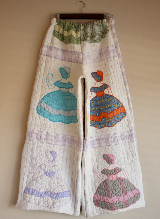 Wide Leg Quilt Pants - Sunbonnet Sue