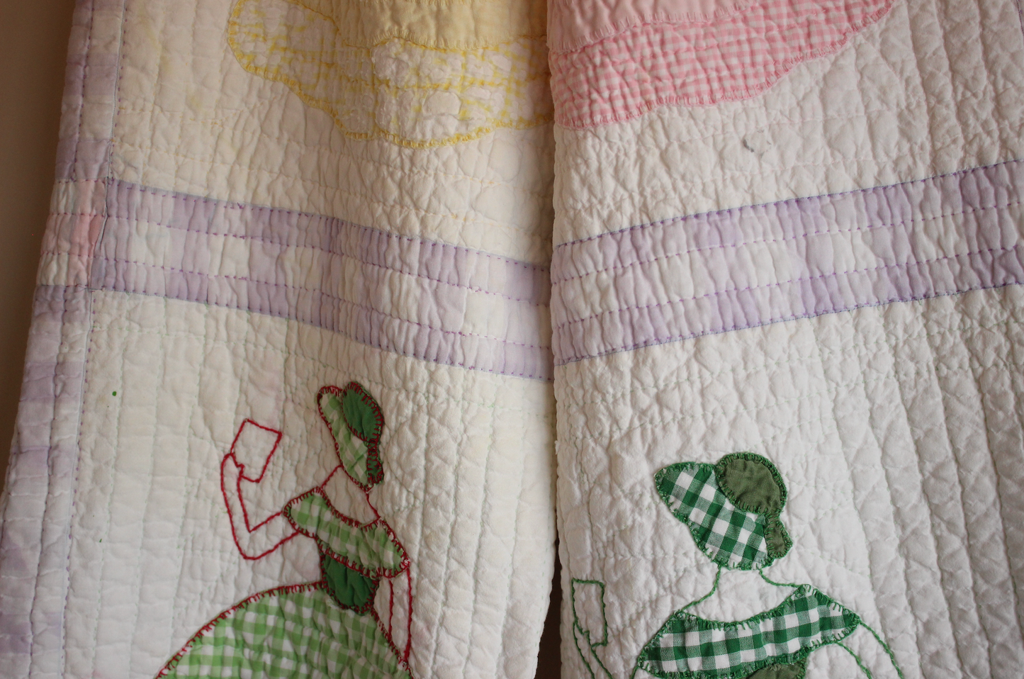 Wide Leg Quilt Pants - Sunbonnet Sue