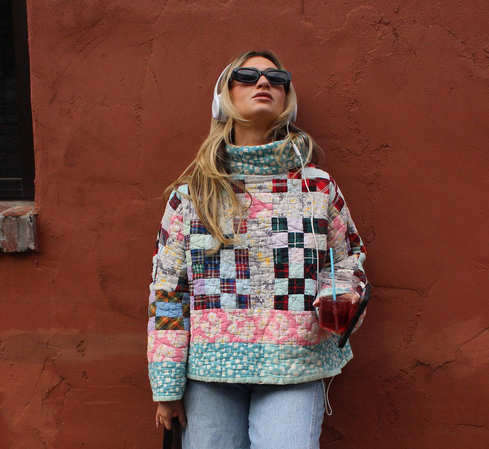 Quilt Mock Neck - 25 Patch