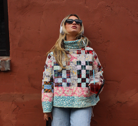 Quilt Mock Neck - 25 Patch