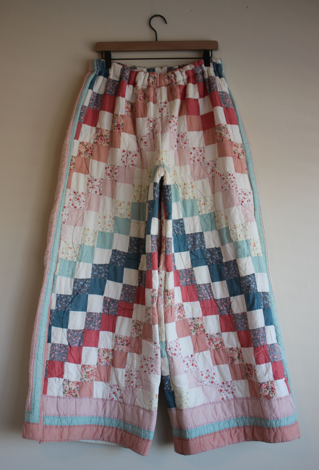 Wide Leg Quilt Pants - Granny Square