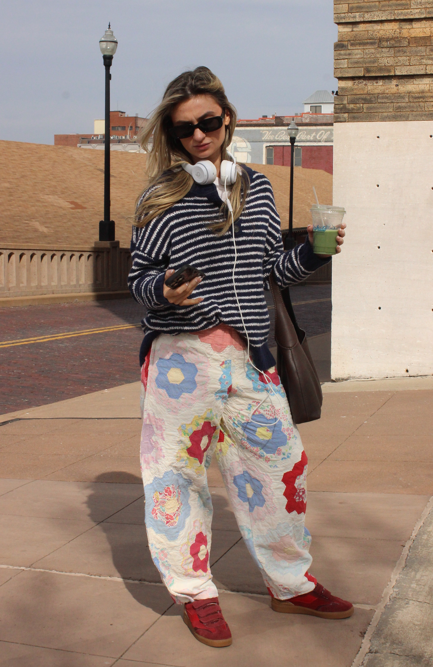 Barrel Quilt Pants - Grandmother's Flower Garden