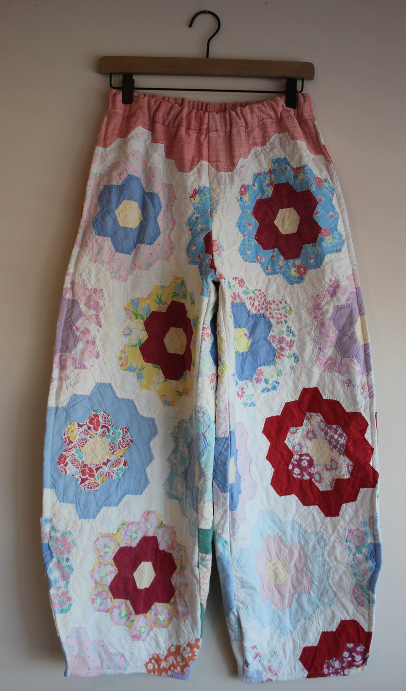Barrel Quilt Pants - Grandmother's Flower Garden