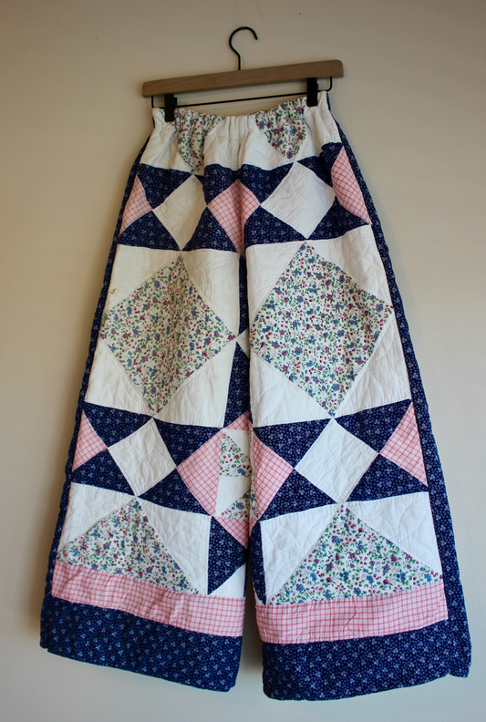 Wide Leg Quilt Pants - Pinwheel Picnic