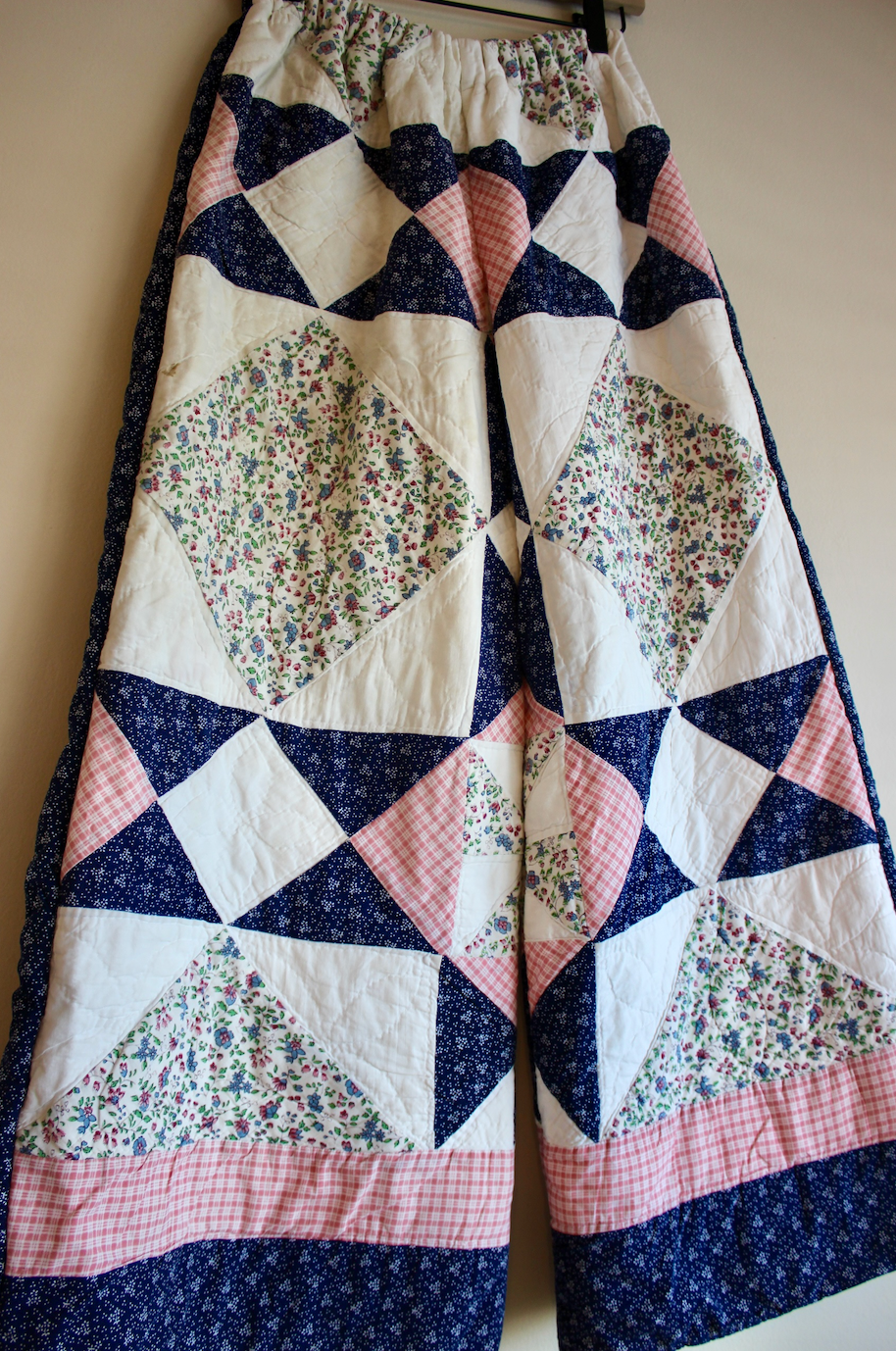 Wide Leg Quilt Pants - Pinwheel Picnic