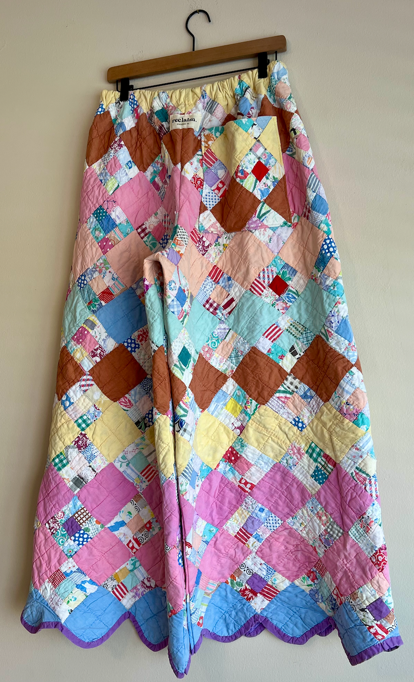Wide Leg Quilt Pants - Postage Stamp