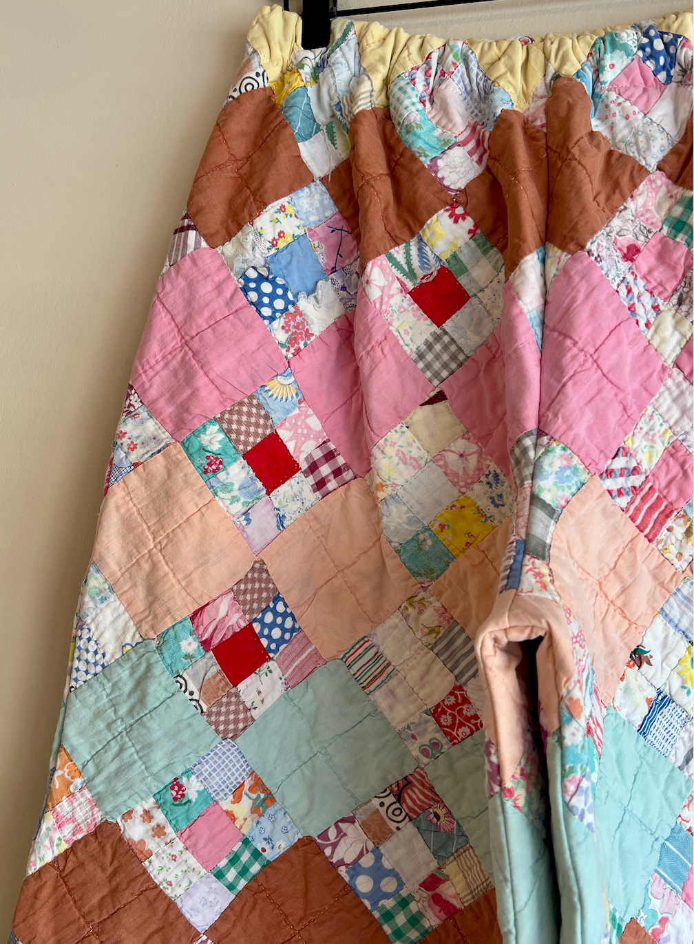 Wide Leg Quilt Pants - Postage Stamp