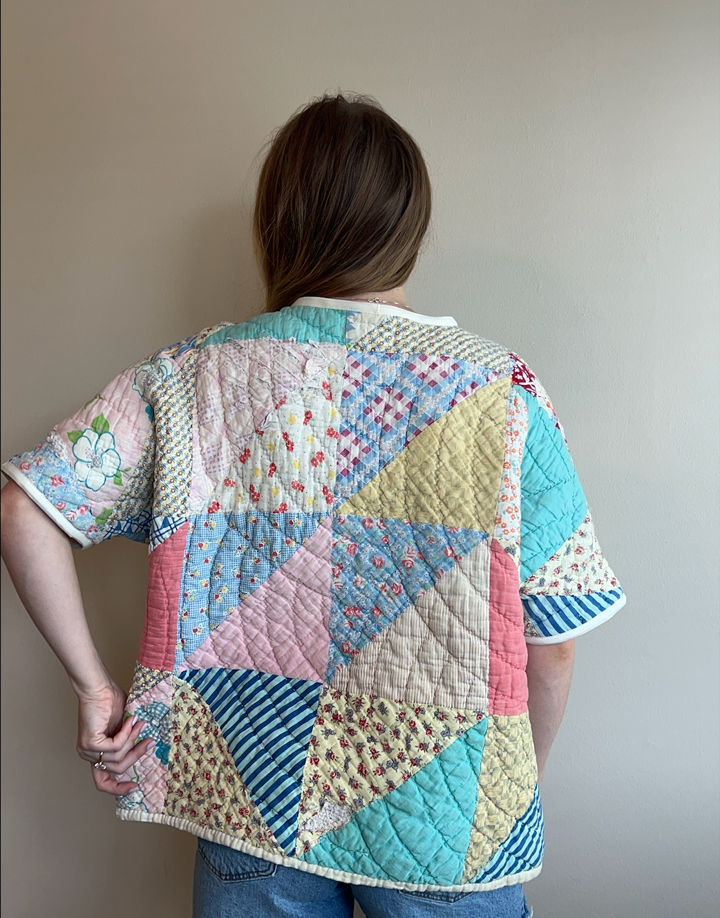Short Sleeve Quilt Tee- Half-Square Triangle