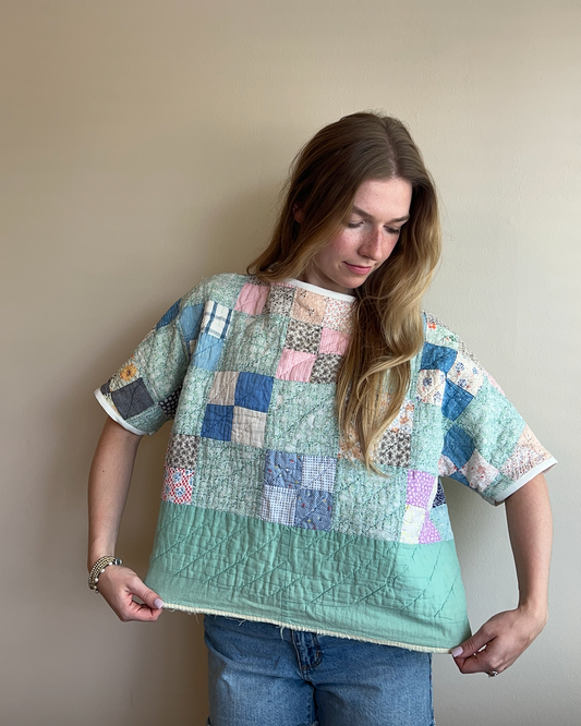 Short Sleeve Quilt Tee- Four Patch