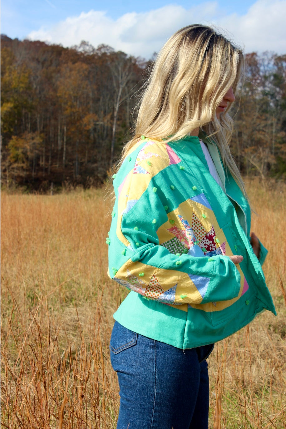 Quilt Coat - Pinwheel Flower