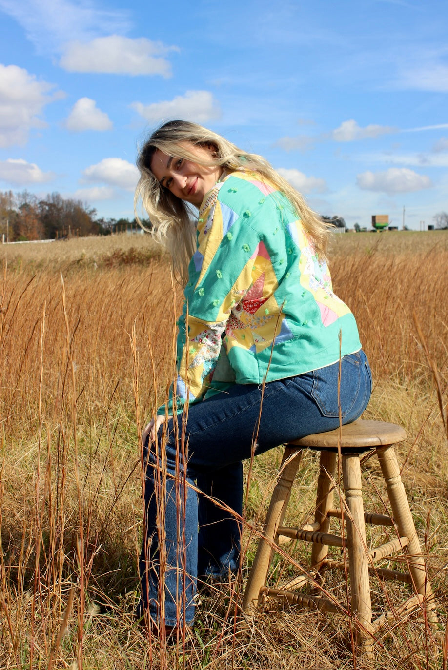 Quilt Coat - Pinwheel Flower