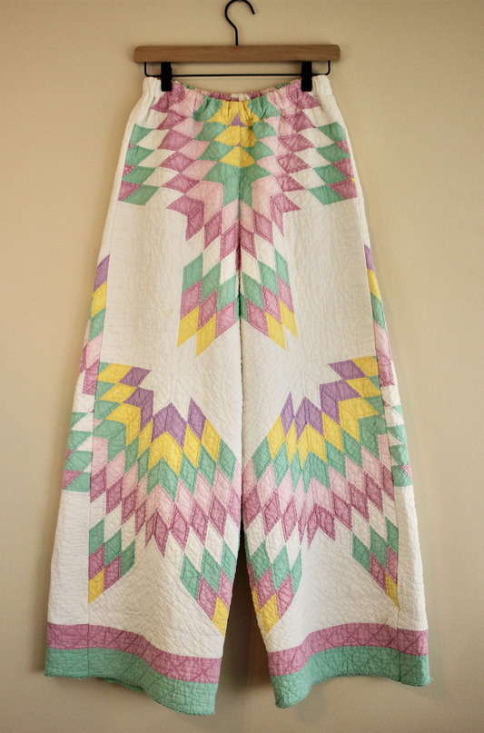 Wide Leg Quilt Pants - Pastel Lone Star