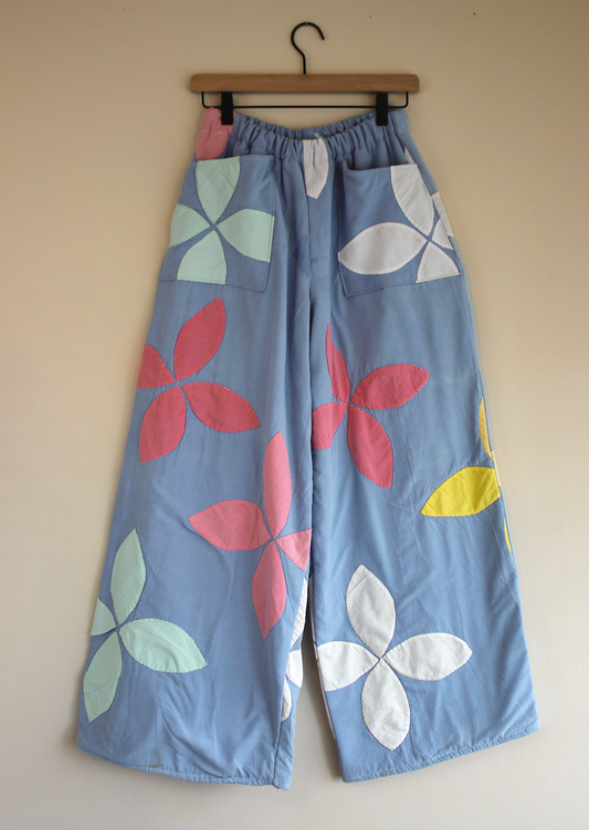 Wide Leg Quilt Pants - Orange Peel