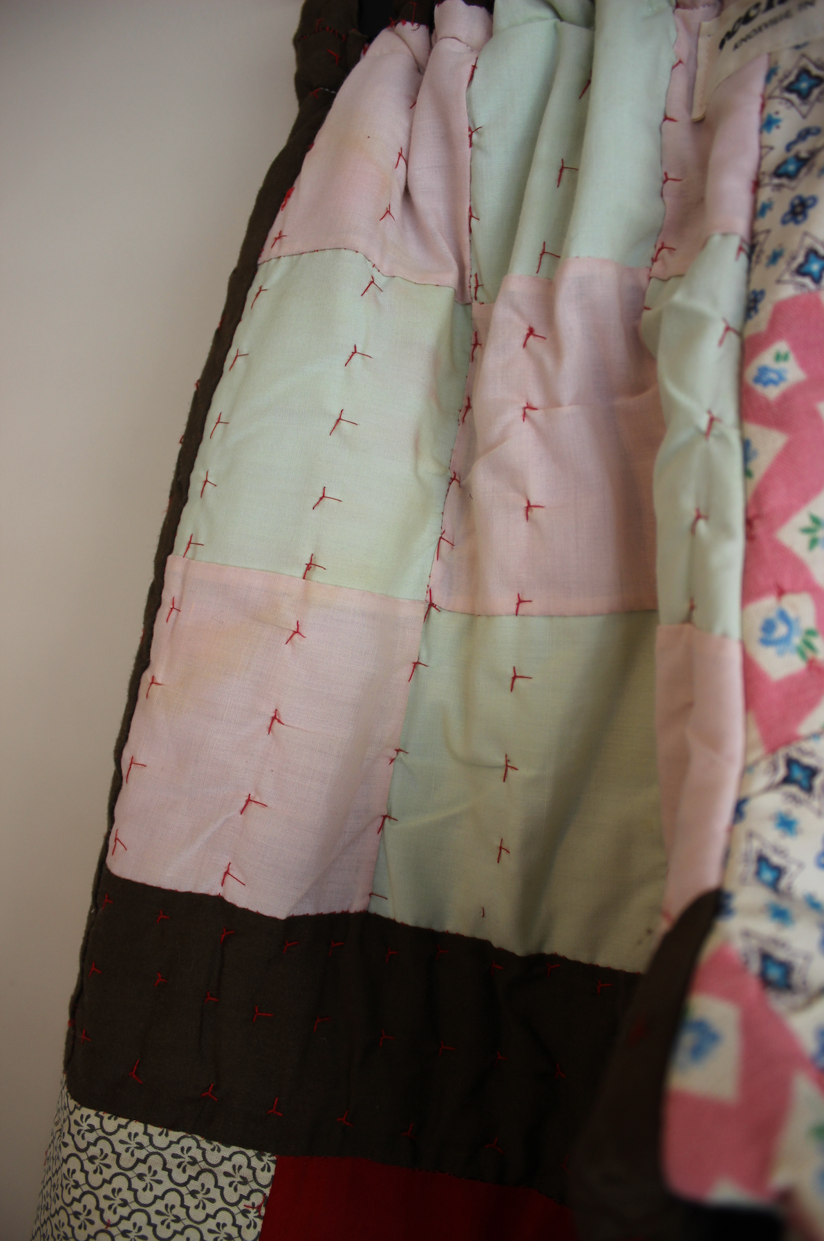 Wide Leg Quilt Pants - Brown 9 Patch