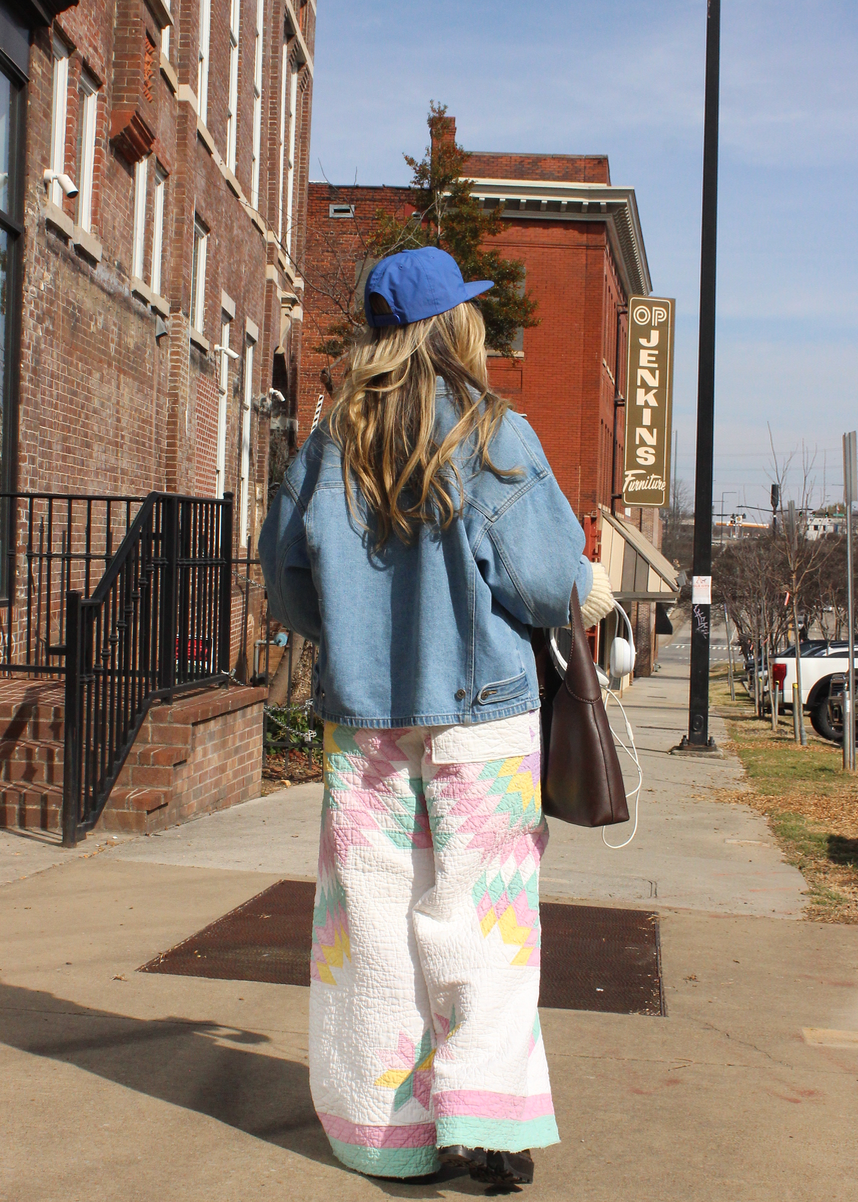 Wide Leg Quilt Pants - Pastel Lone Star