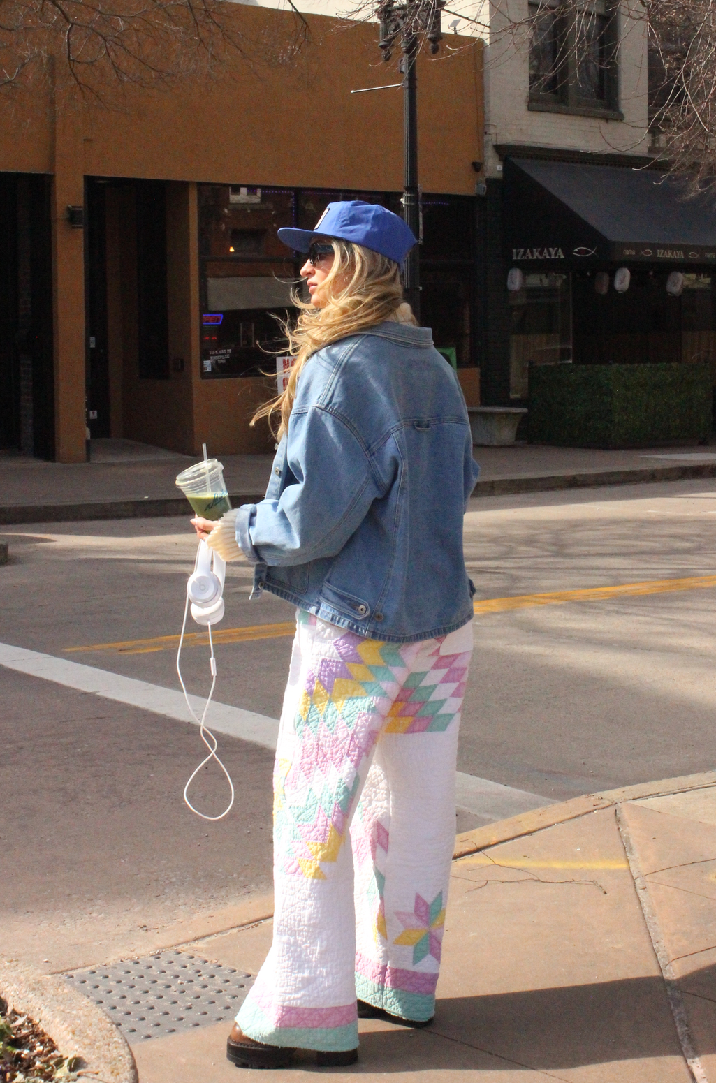 Wide Leg Quilt Pants - Pastel Lone Star