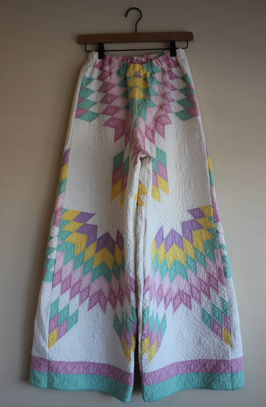 Wide Leg Quilt Pants - Pastel Lone Star