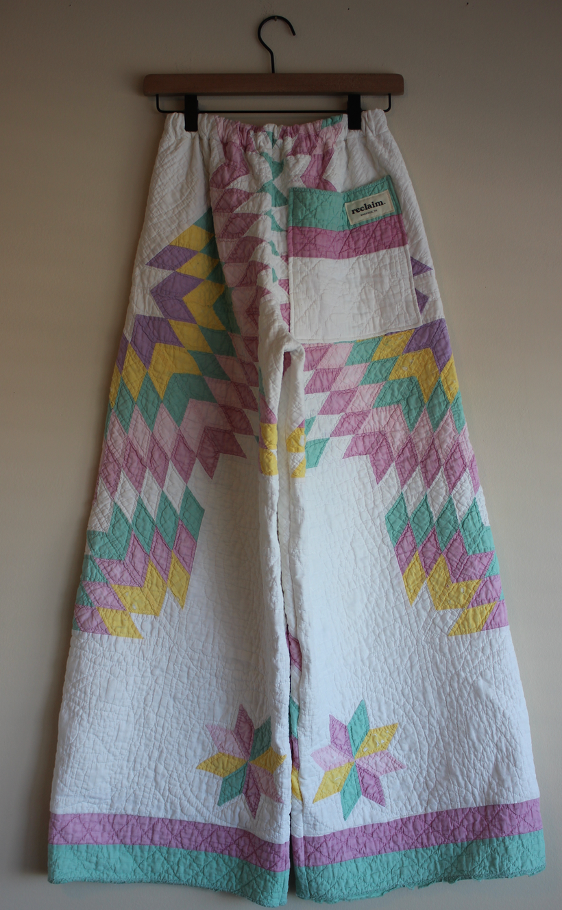 Wide Leg Quilt Pants - Pastel Lone Star