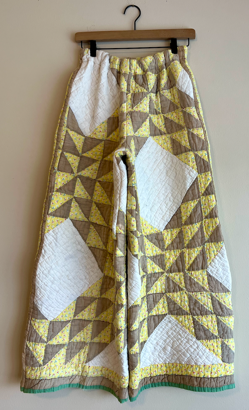 Wide Leg Quilt Pants - Ocean Wave