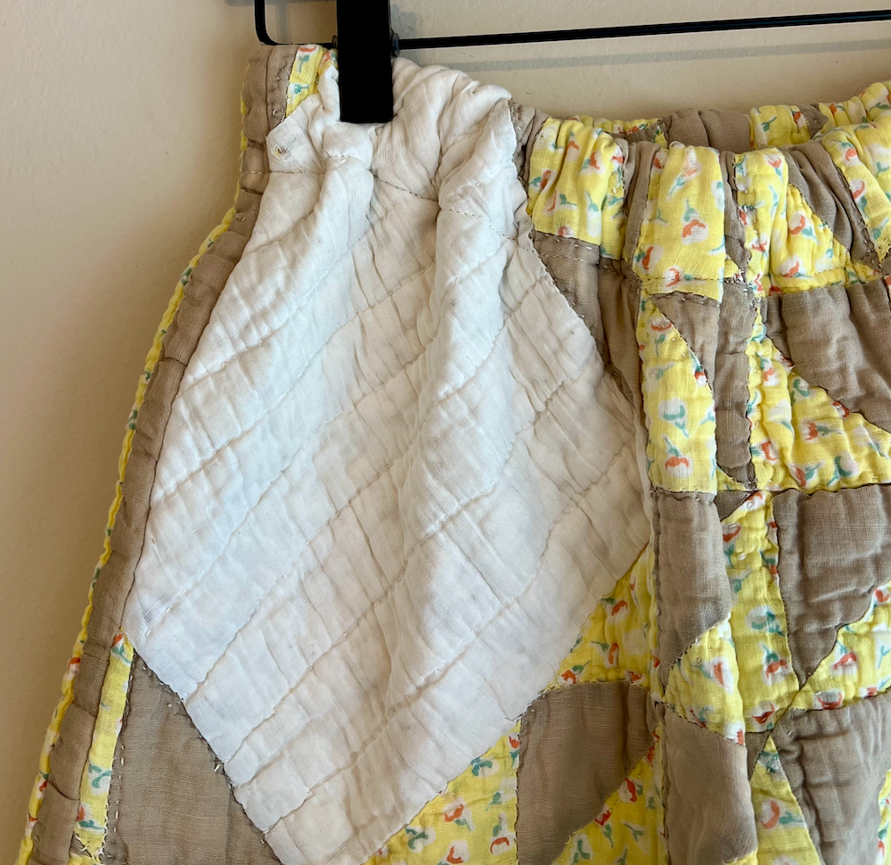 Wide Leg Quilt Pants - Ocean Wave