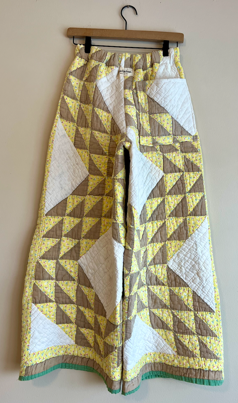 Wide Leg Quilt Pants - Ocean Wave
