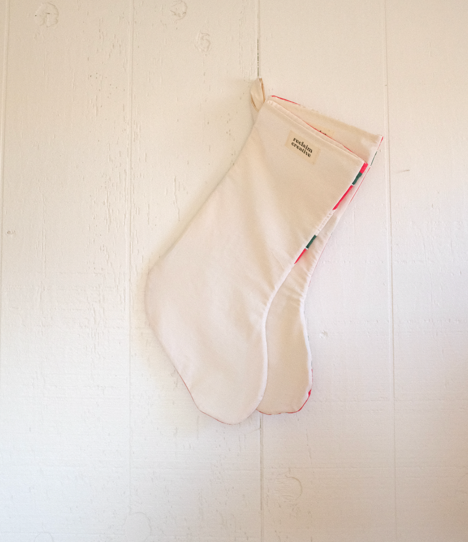 Quilt Stockings - Triangles + Watermelon
