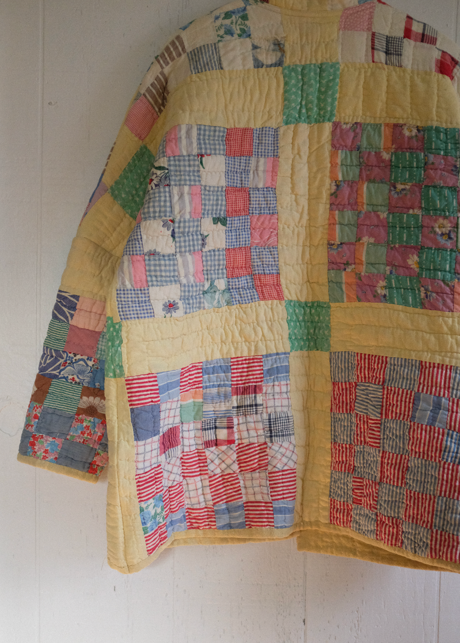 Quilt Coat - 24 Patch Feed Sack