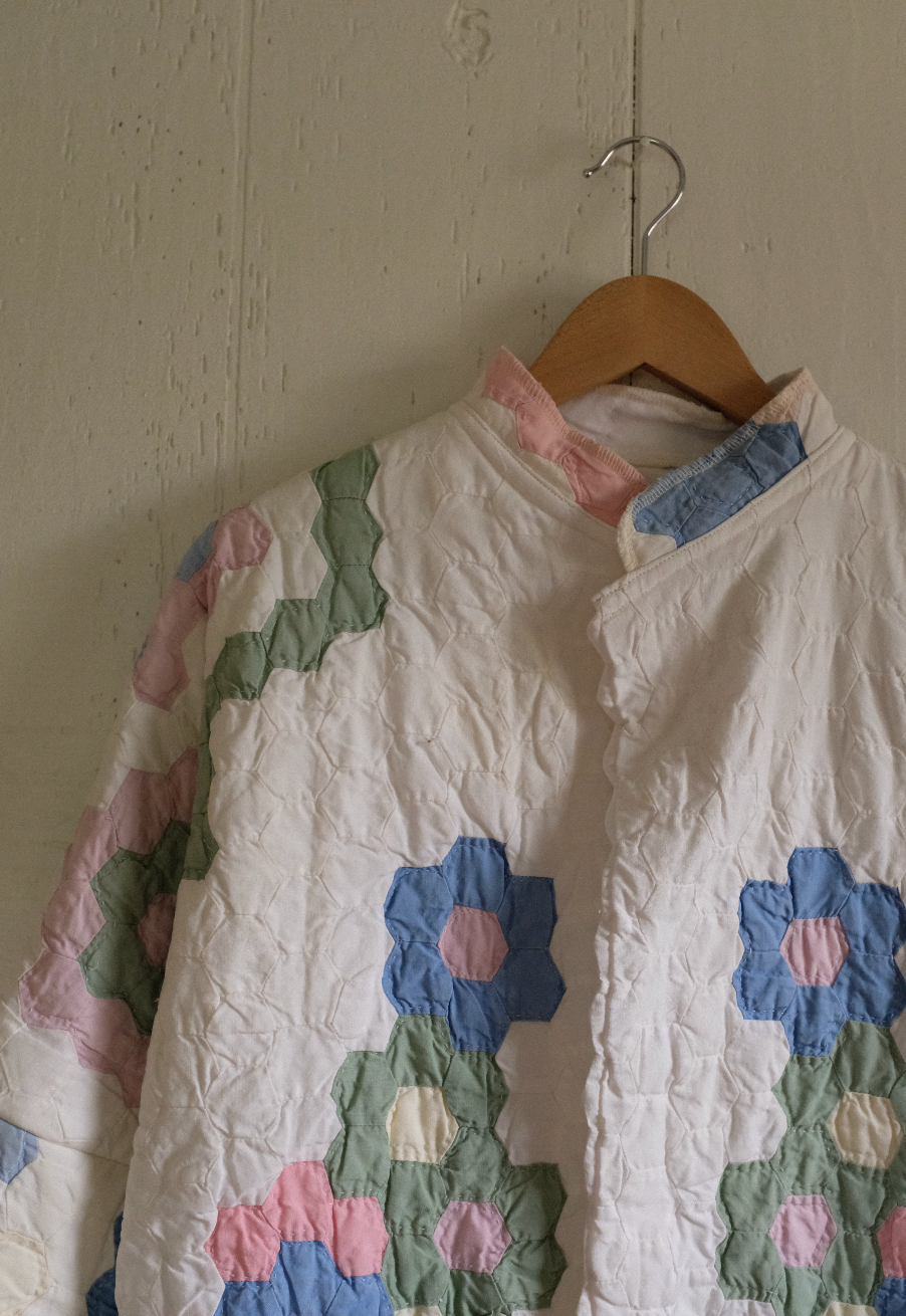 Quilt Coat - Pastel Flower Garden M/L