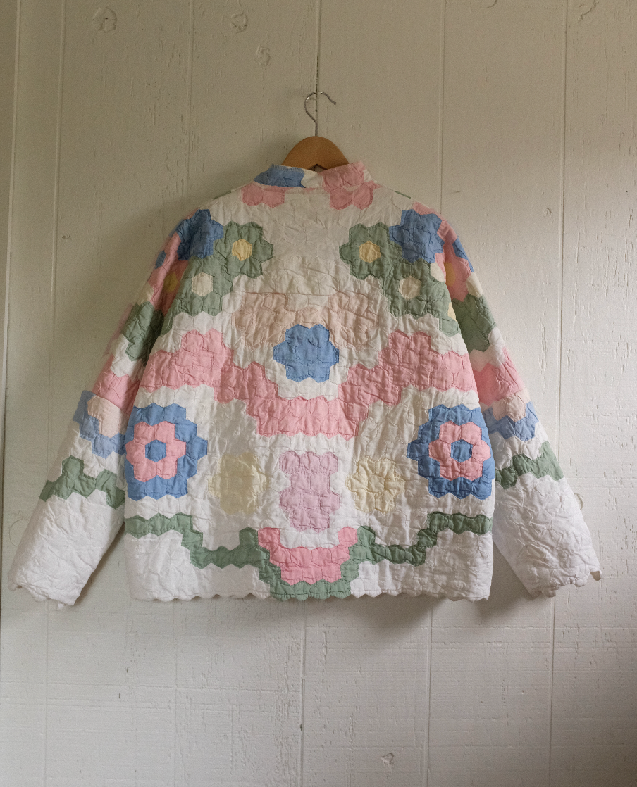 Quilt Coat - Pastel Flower Garden M/L