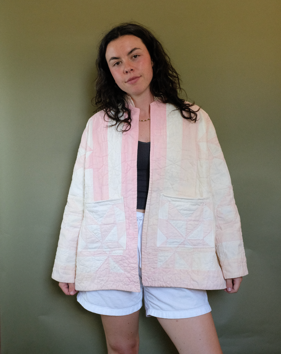 Quilt Coat - Pink Stars L/XL