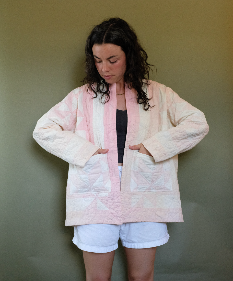 Quilt Coat - Pink Stars L/XL