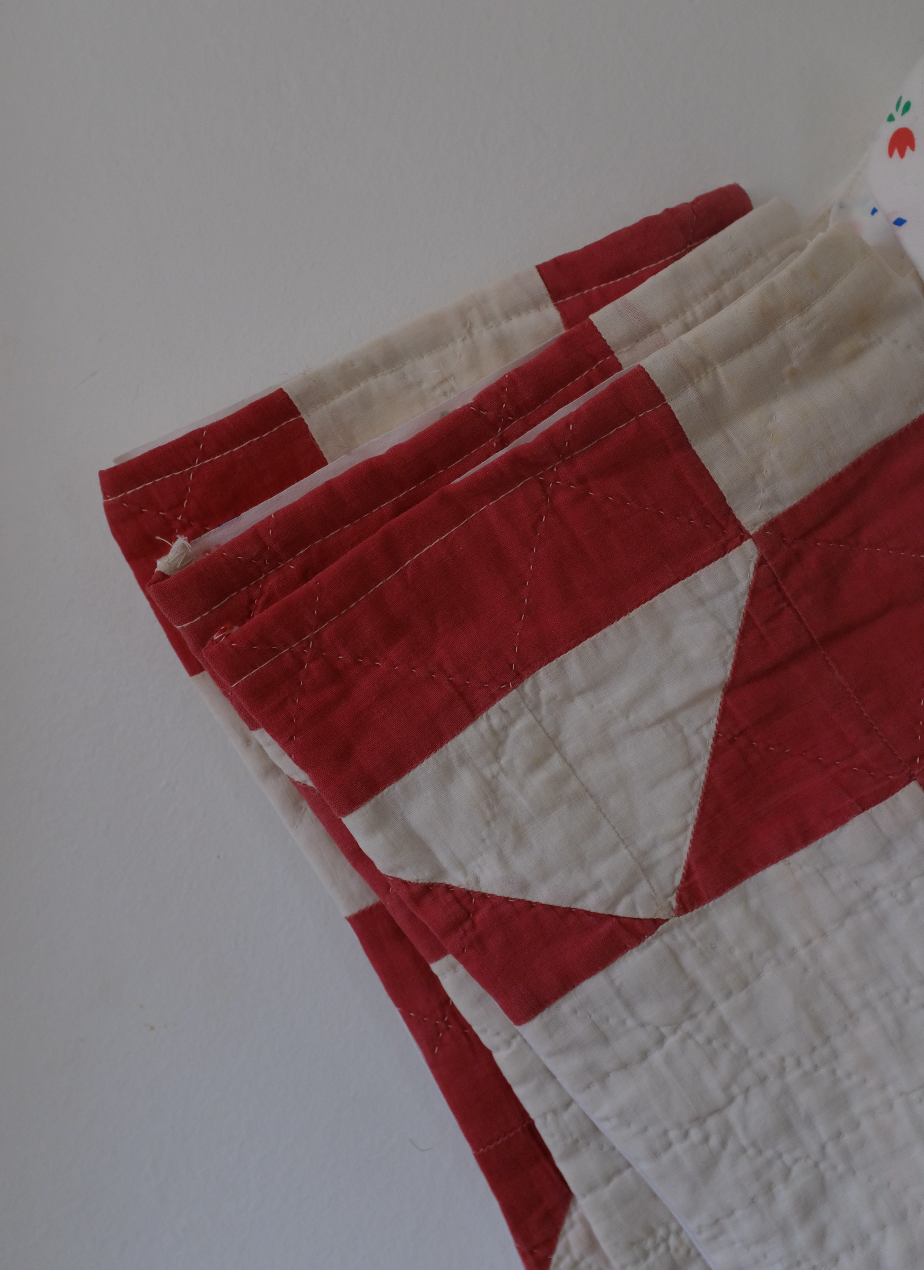 Quilt Stockings - Red + White Cross