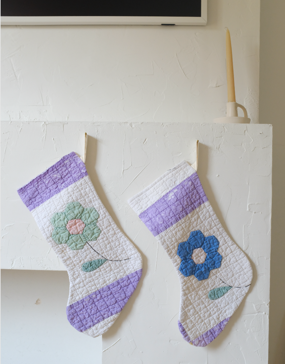 Quilt Stockings - Applique Flowers