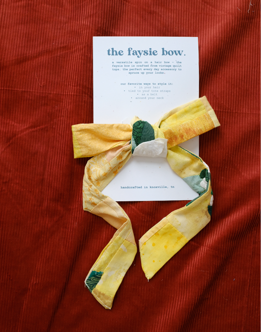 The Faysie Bow - Yellow + Green Florals