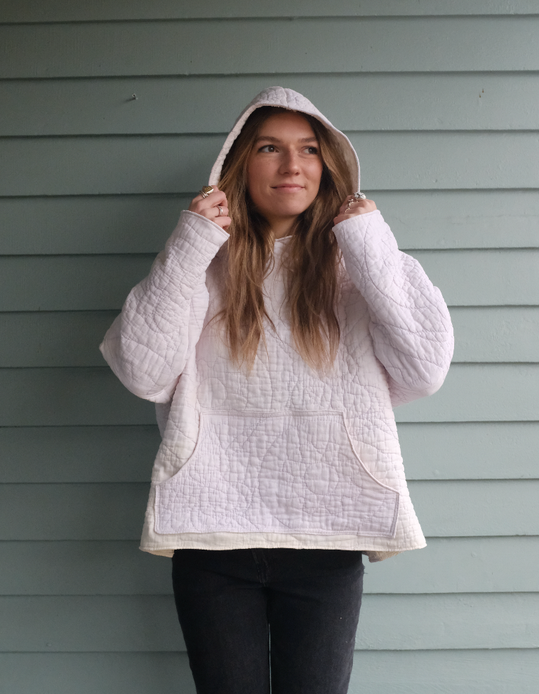 Quilt Hoodie - Neutral Purple