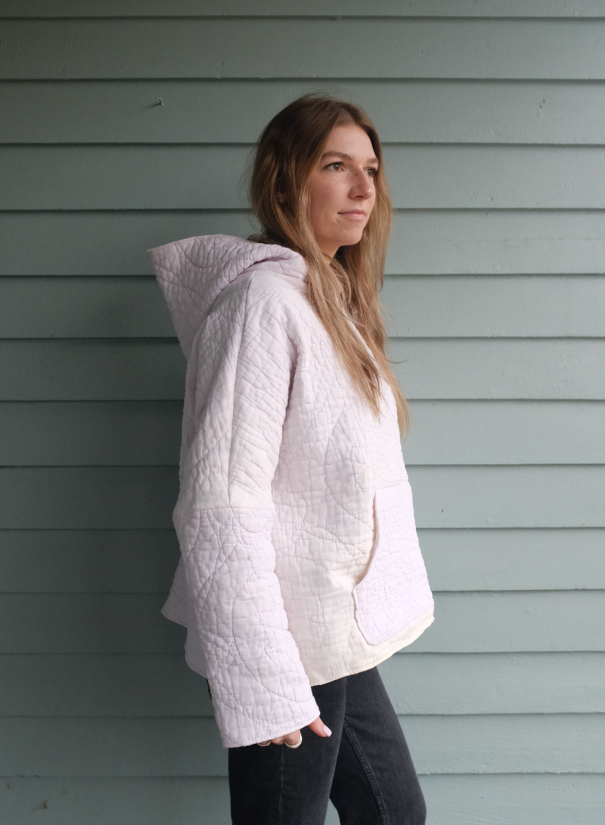 Quilt Hoodie - Neutral Purple