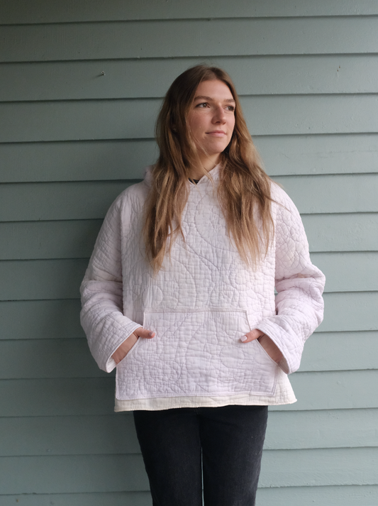 Quilt Hoodie - Neutral Purple