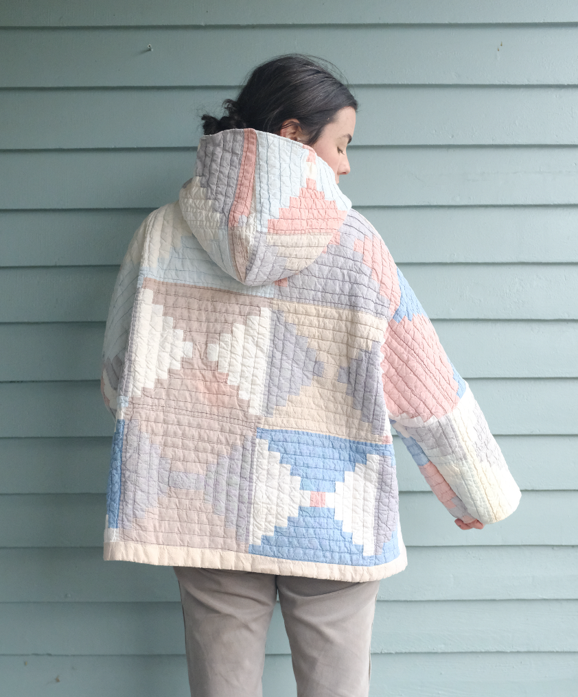 Quilt Hoodie - Pastel Log Cabin 01