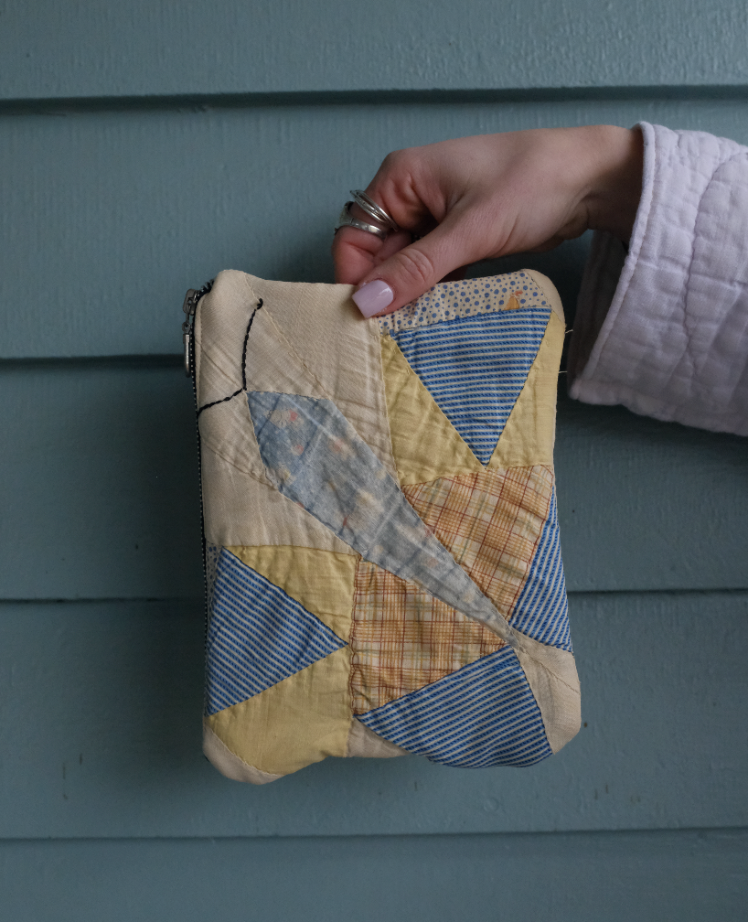 Small Quilt Pouch - Feed Sack