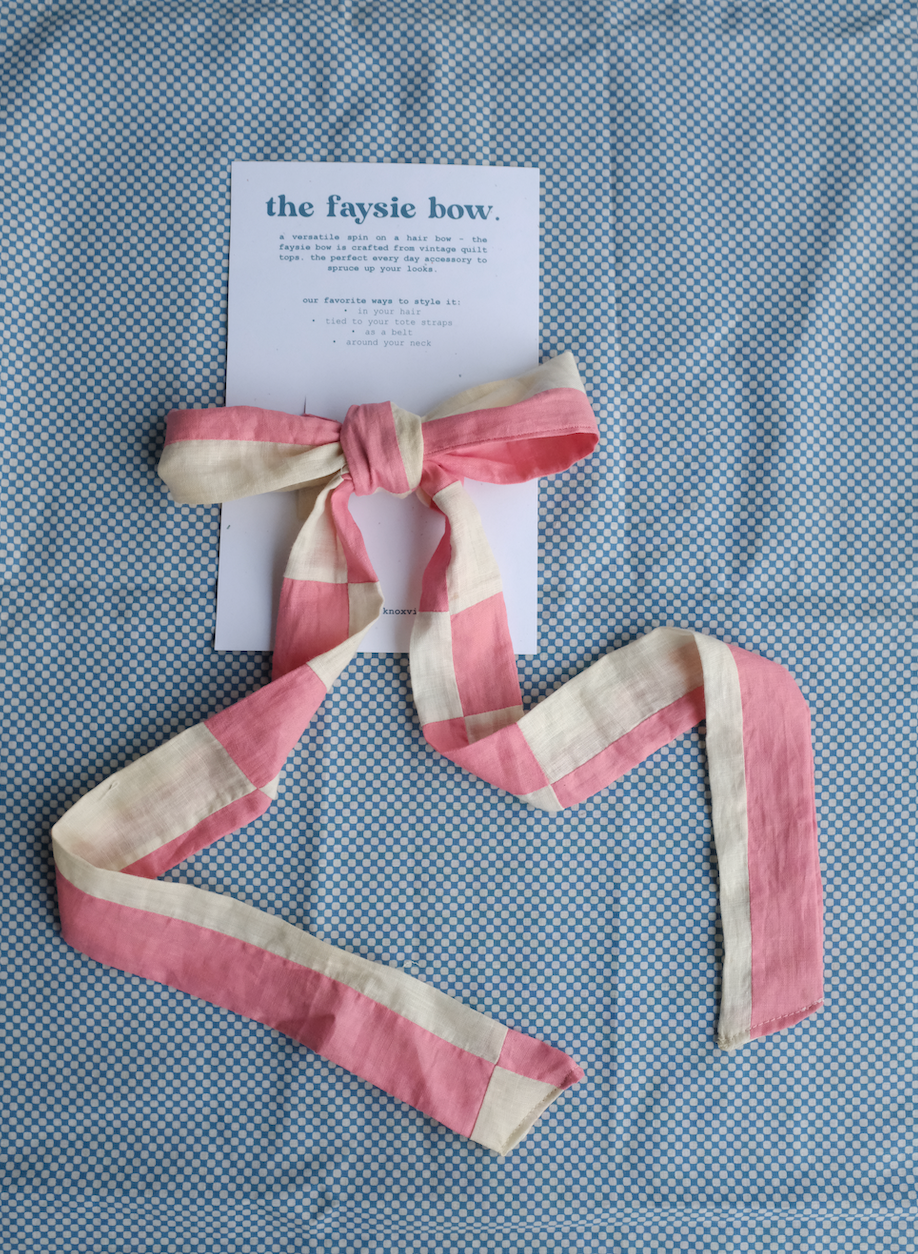 The Faysie Bow - Pink + White