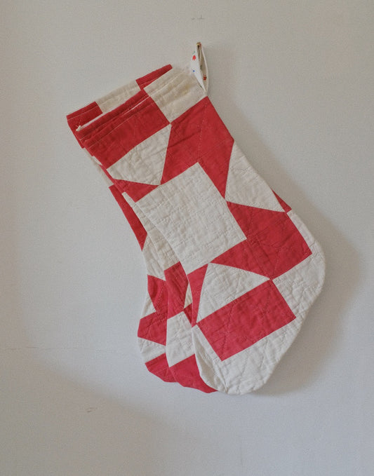 Quilt Stockings - Red + White Cross
