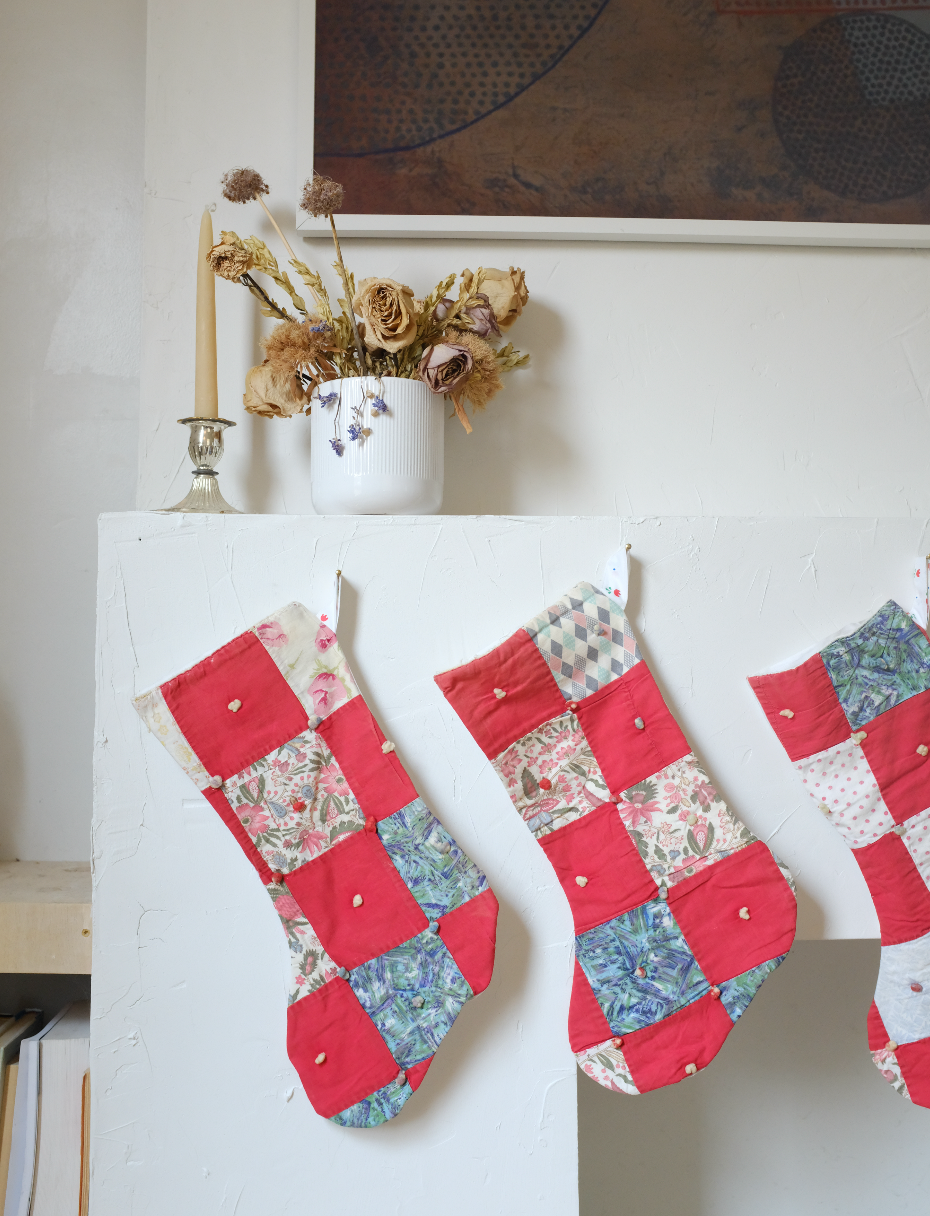 Quilt Stockings - Tied Postage Stamp