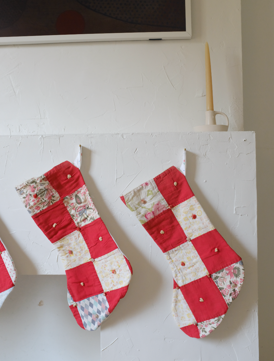 Quilt Stockings - Tied Postage Stamp